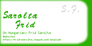 sarolta frid business card